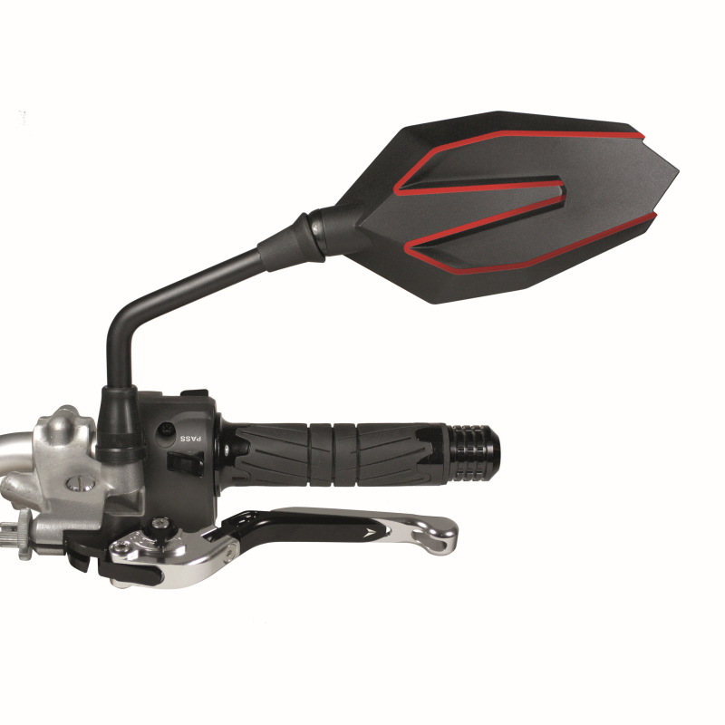 Rétroviseur Homologué Réversible Peaky Noir/Rouge